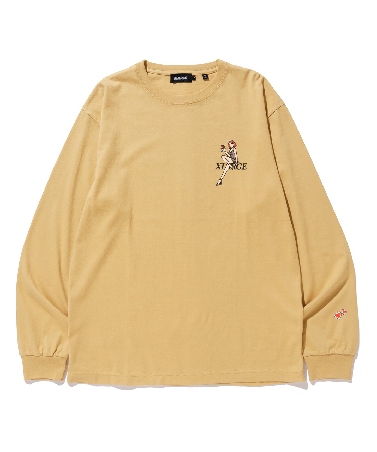 L/S TEE GIRL WITH COCKTAIL