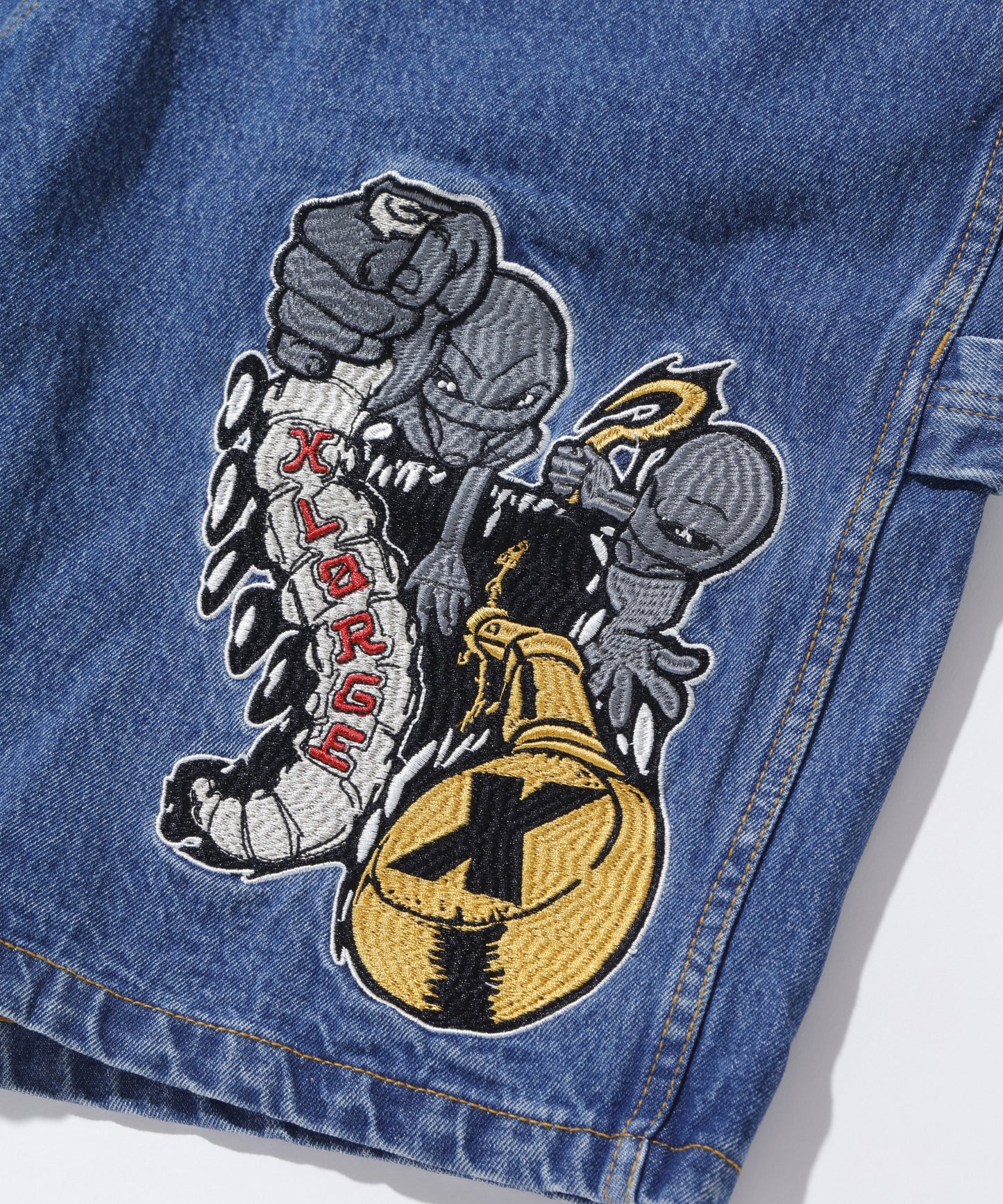 ALIENS DENIM SHORTS