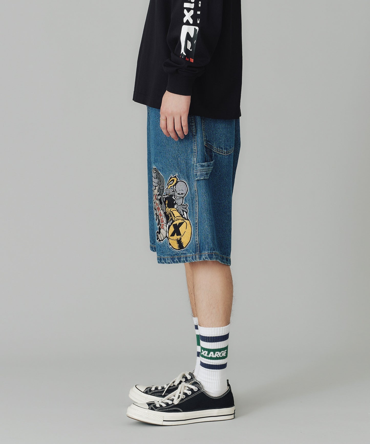 ALIENS DENIM SHORTS