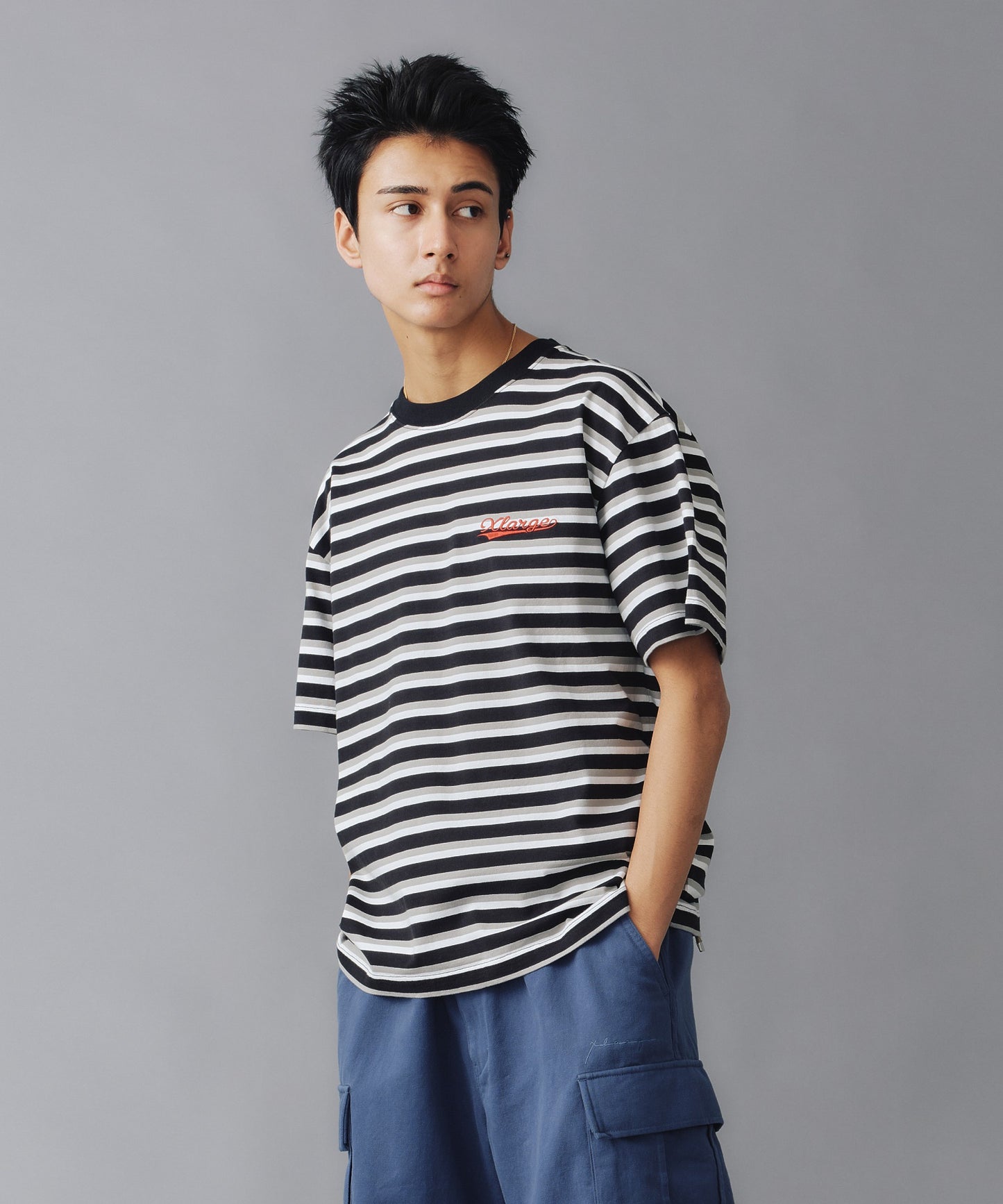 BASEBALL LOGO STRIPED S/S TEE