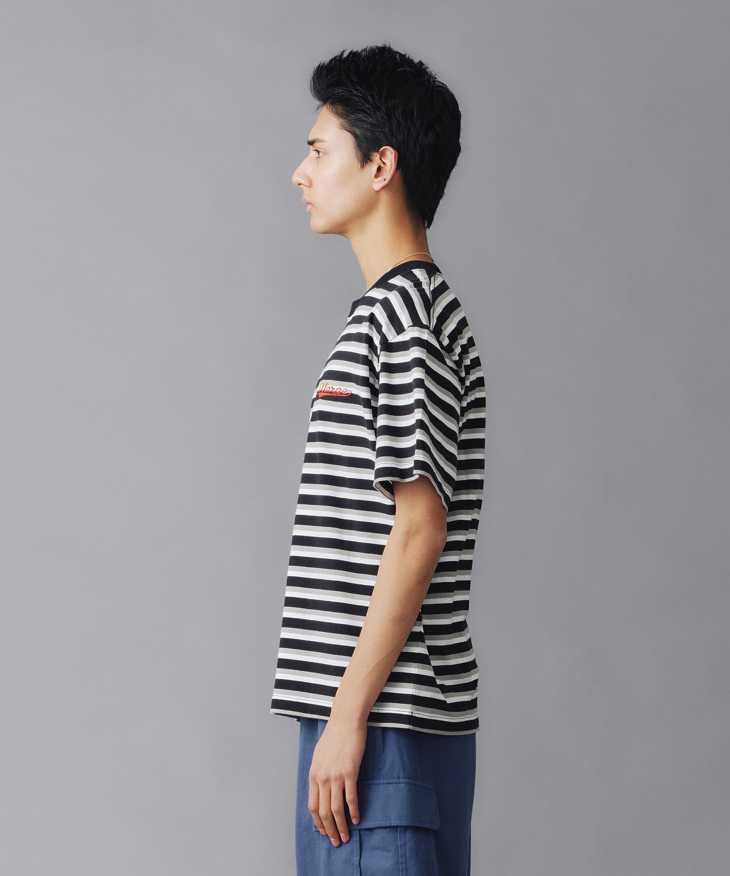 BASEBALL LOGO STRIPED S/S TEE