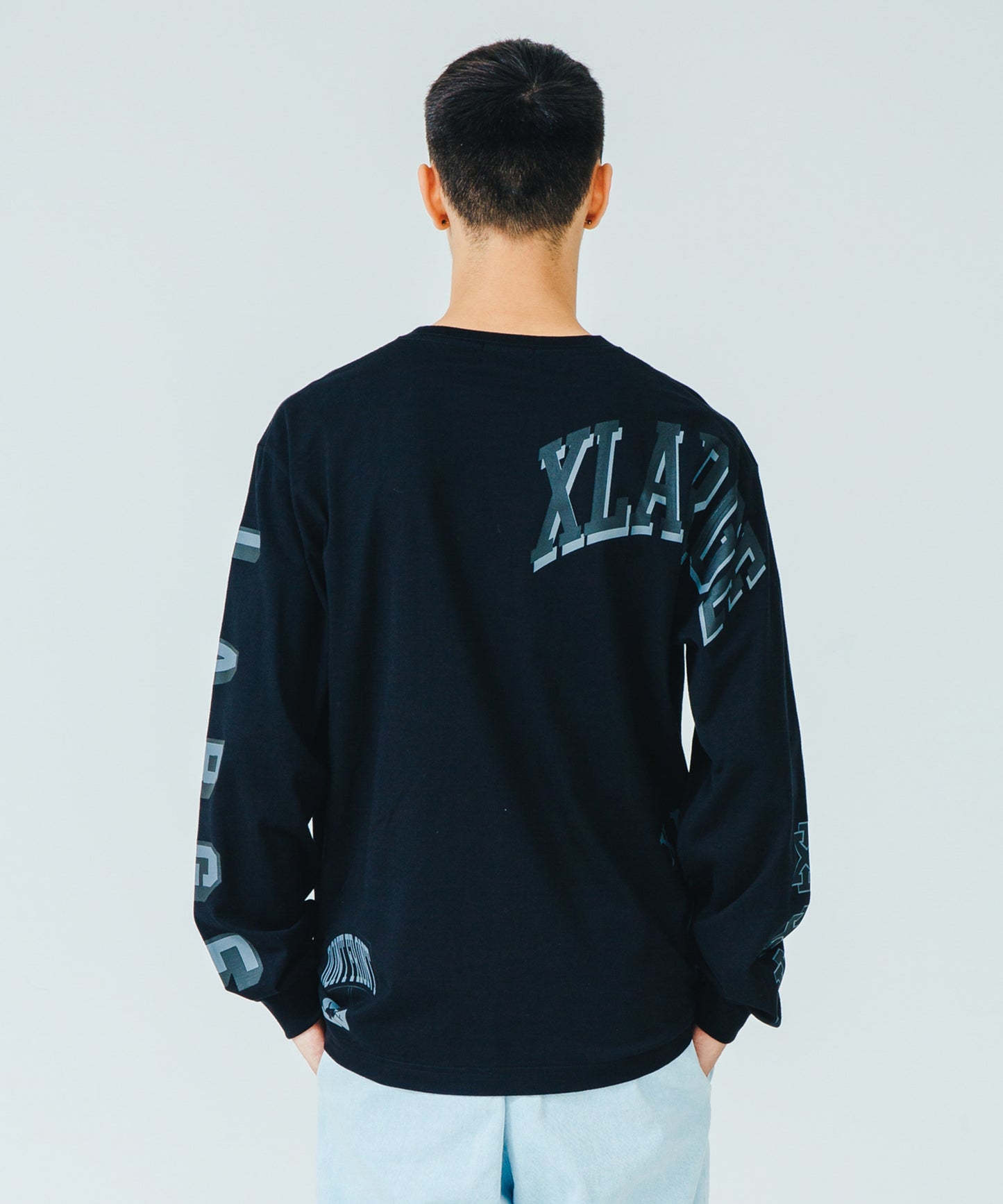 L/S TEE RAMDOM PRINT COLLEGE LOGO T-SHIRT XLARGE