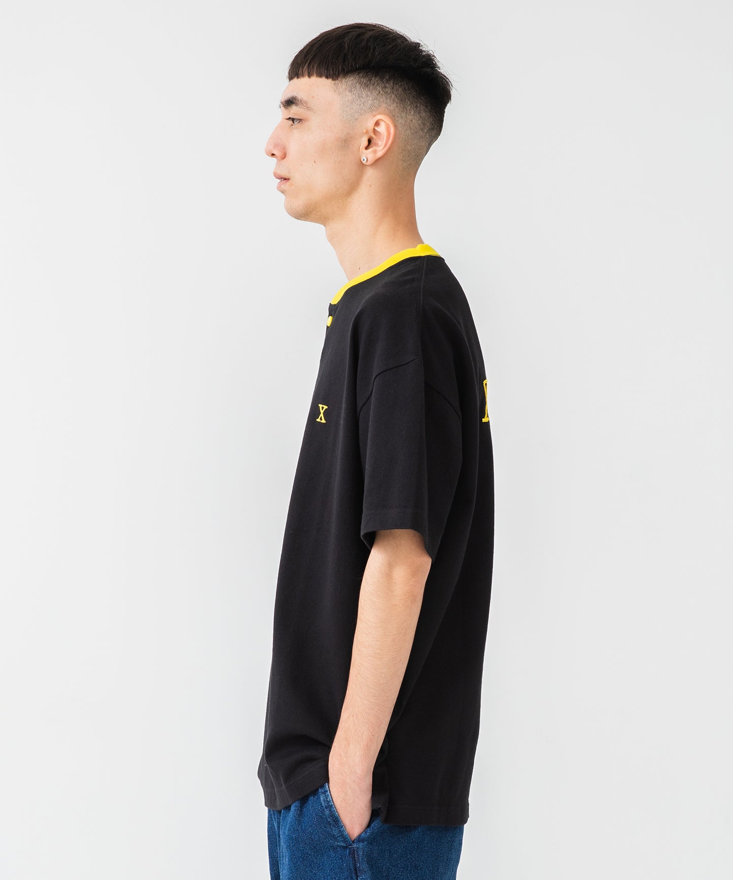 S/S HEAVYWEIGHT HENLEY NECK TEE T-SHIRT XLARGE