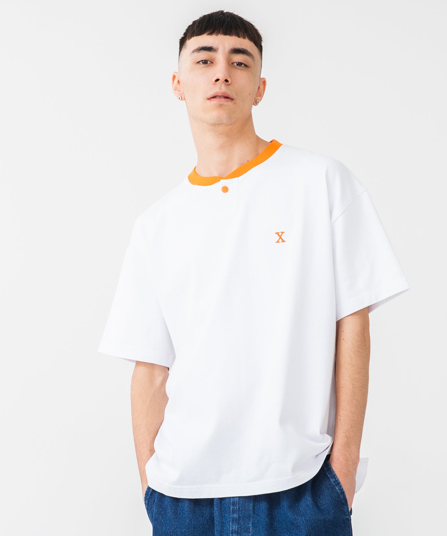 S/S HEAVYWEIGHT HENLEY NECK TEE T-SHIRT XLARGE