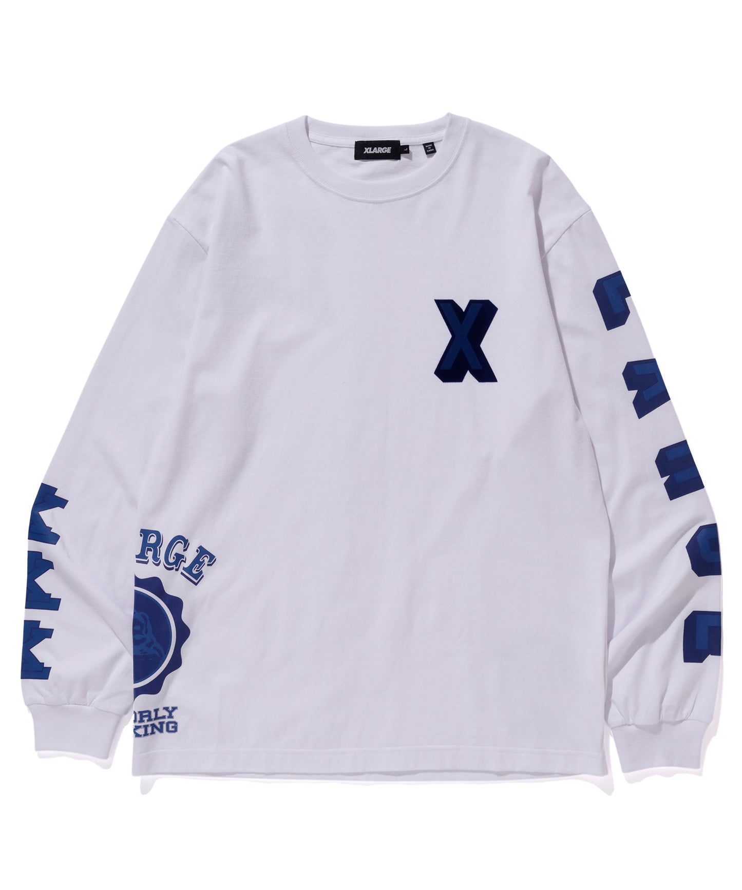 L/S TEE RAMDOM PRINT COLLEGE LOGO T-SHIRT XLARGE