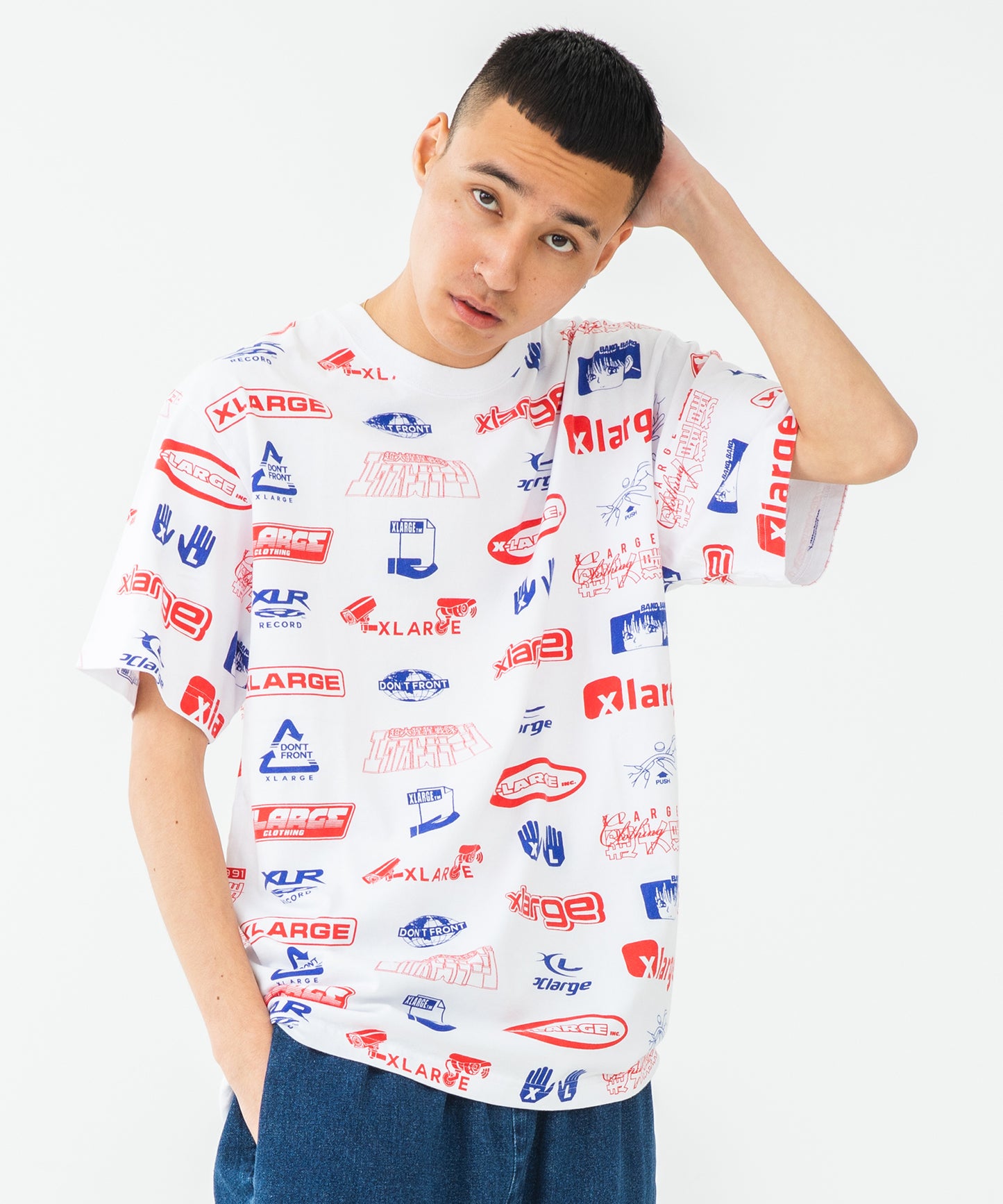 S/S ALLOVER PRINT TEE T-SHIRT XLARGE