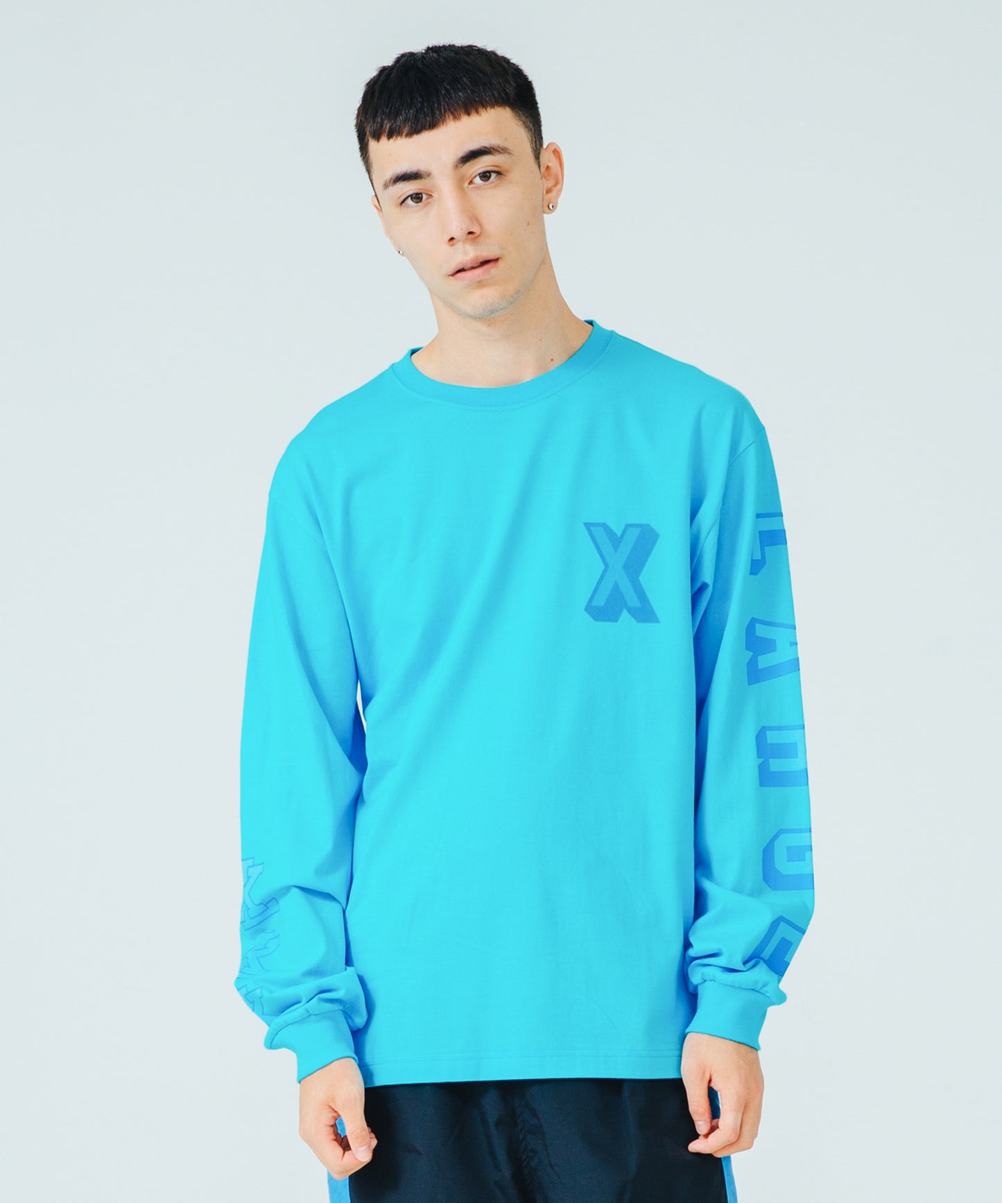 L/S TEE RAMDOM PRINT COLLEGE LOGO T-SHIRT XLARGE