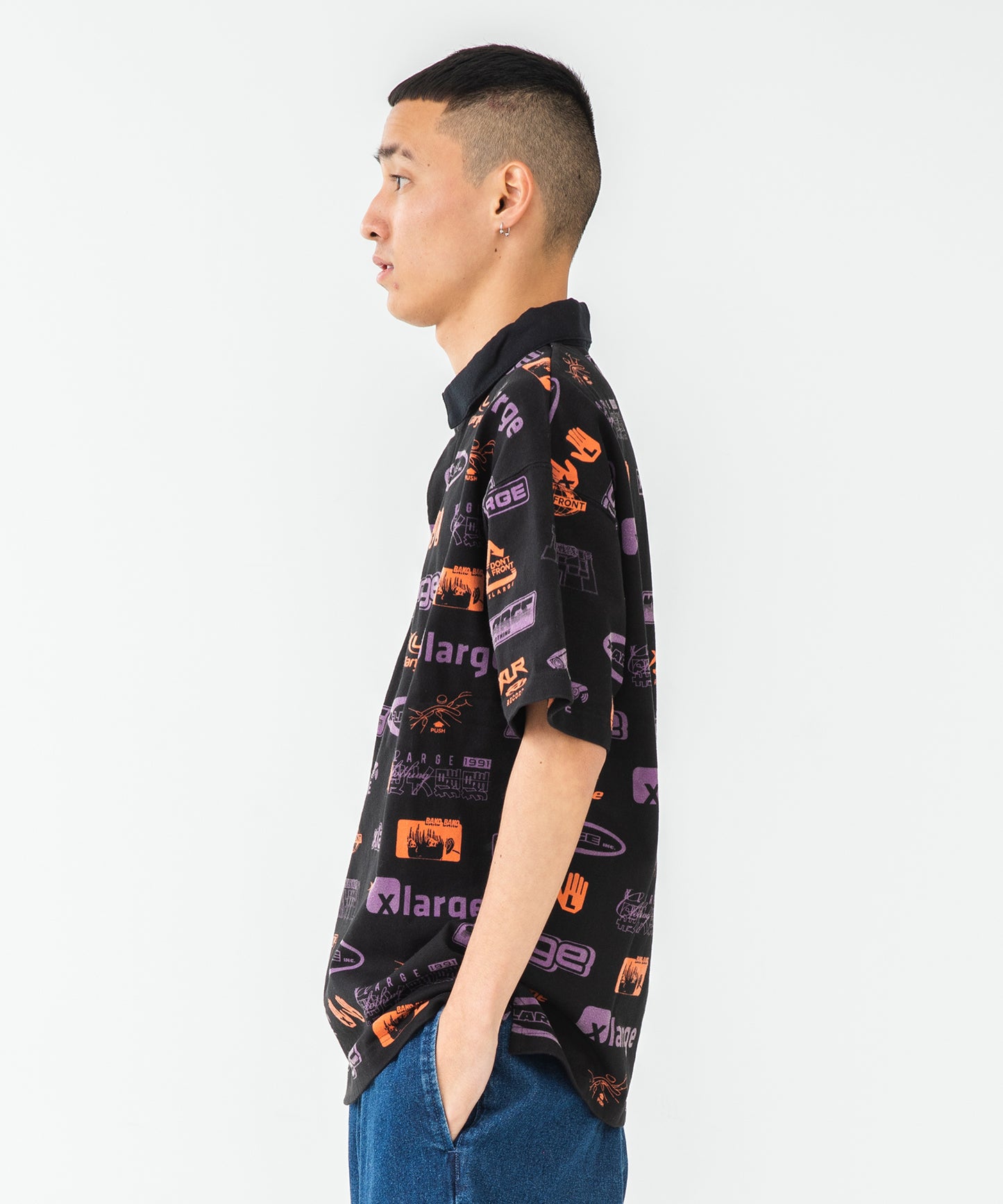 S/S ALLOVER PRINT RUGBY SHIRT KNITS XLARGE
