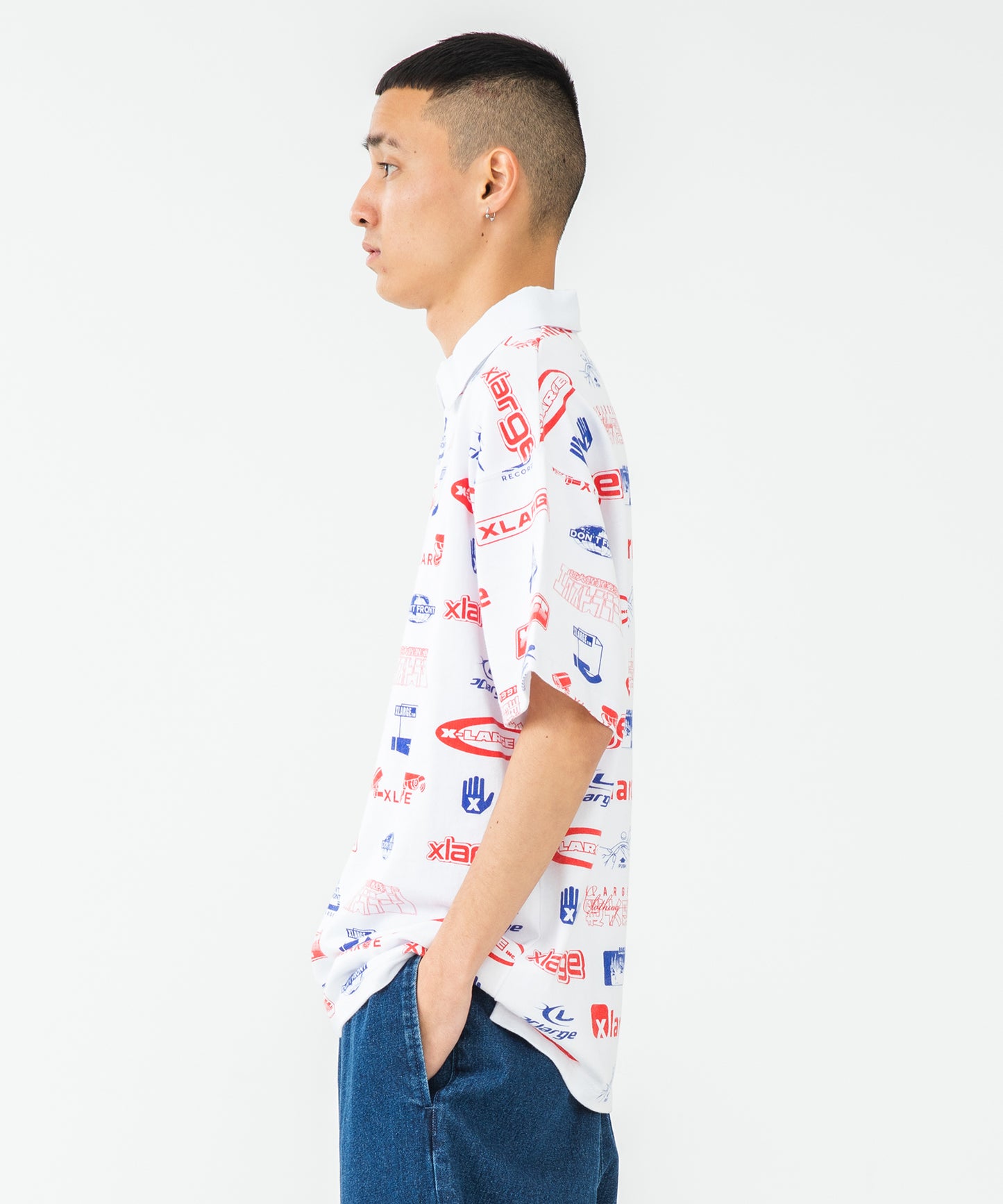 S/S ALLOVER PRINT RUGBY SHIRT KNITS XLARGE