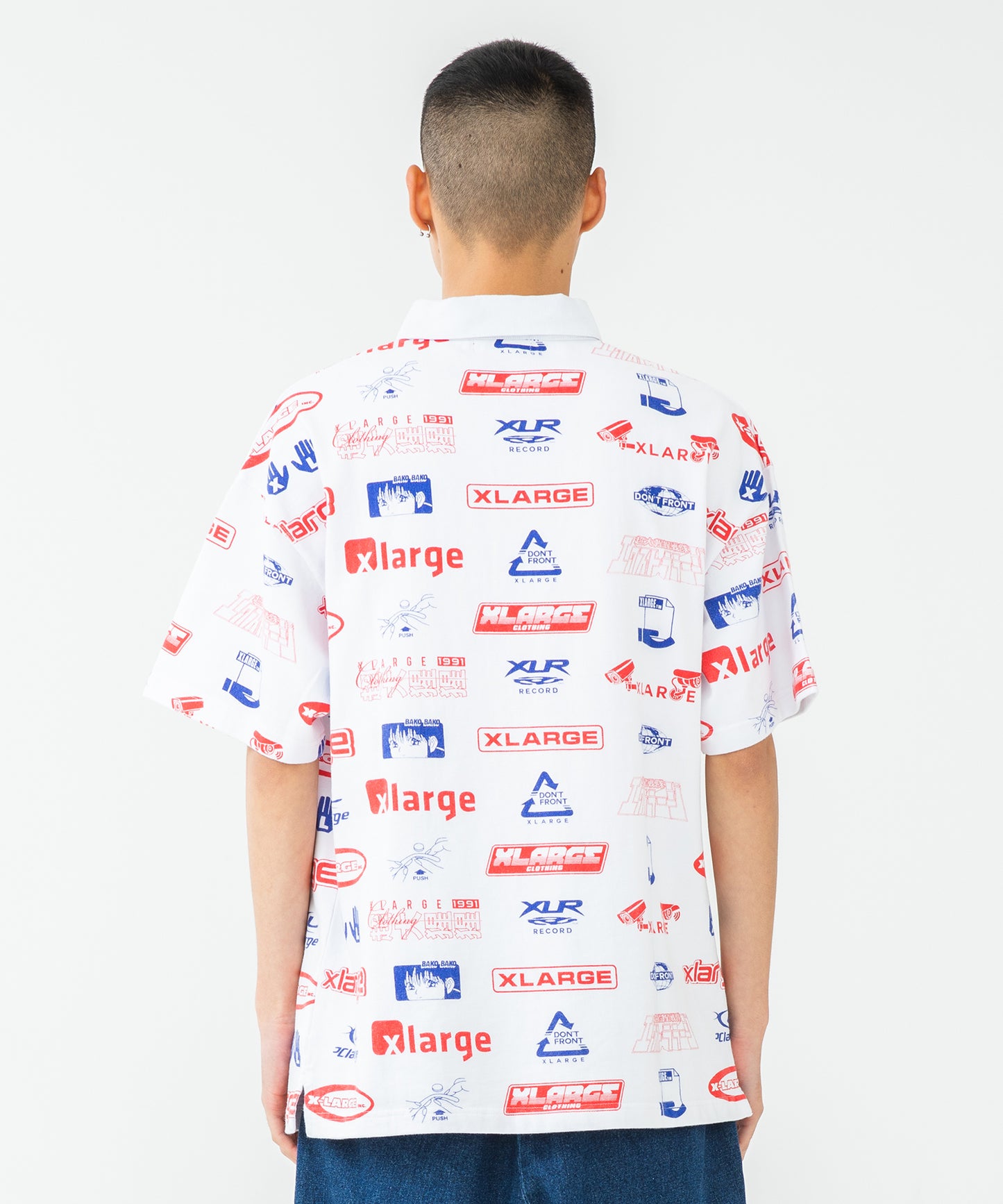 S/S ALLOVER PRINT RUGBY SHIRT KNITS XLARGE