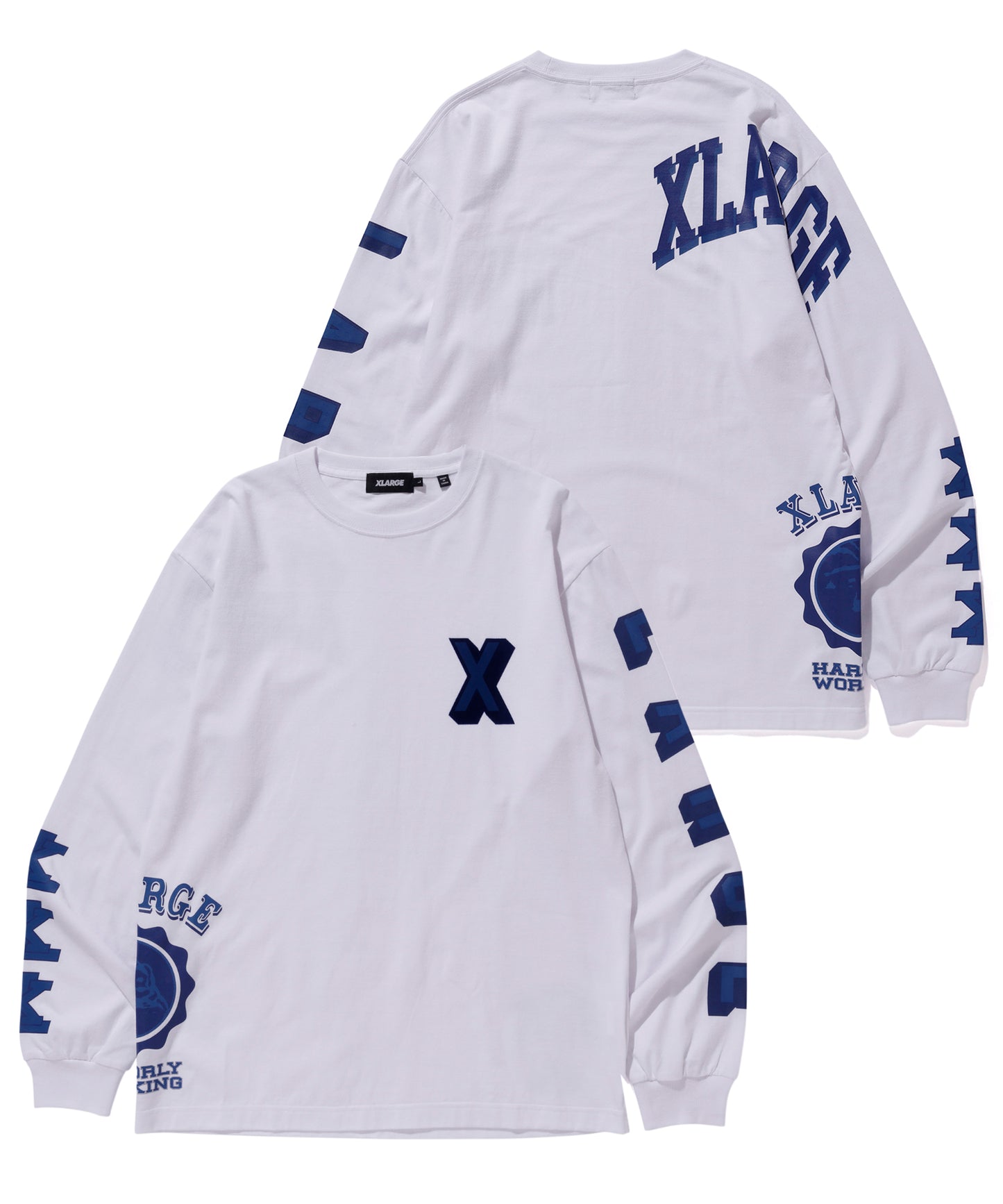 L/S TEE RAMDOM PRINT COLLEGE LOGO T-SHIRT XLARGE