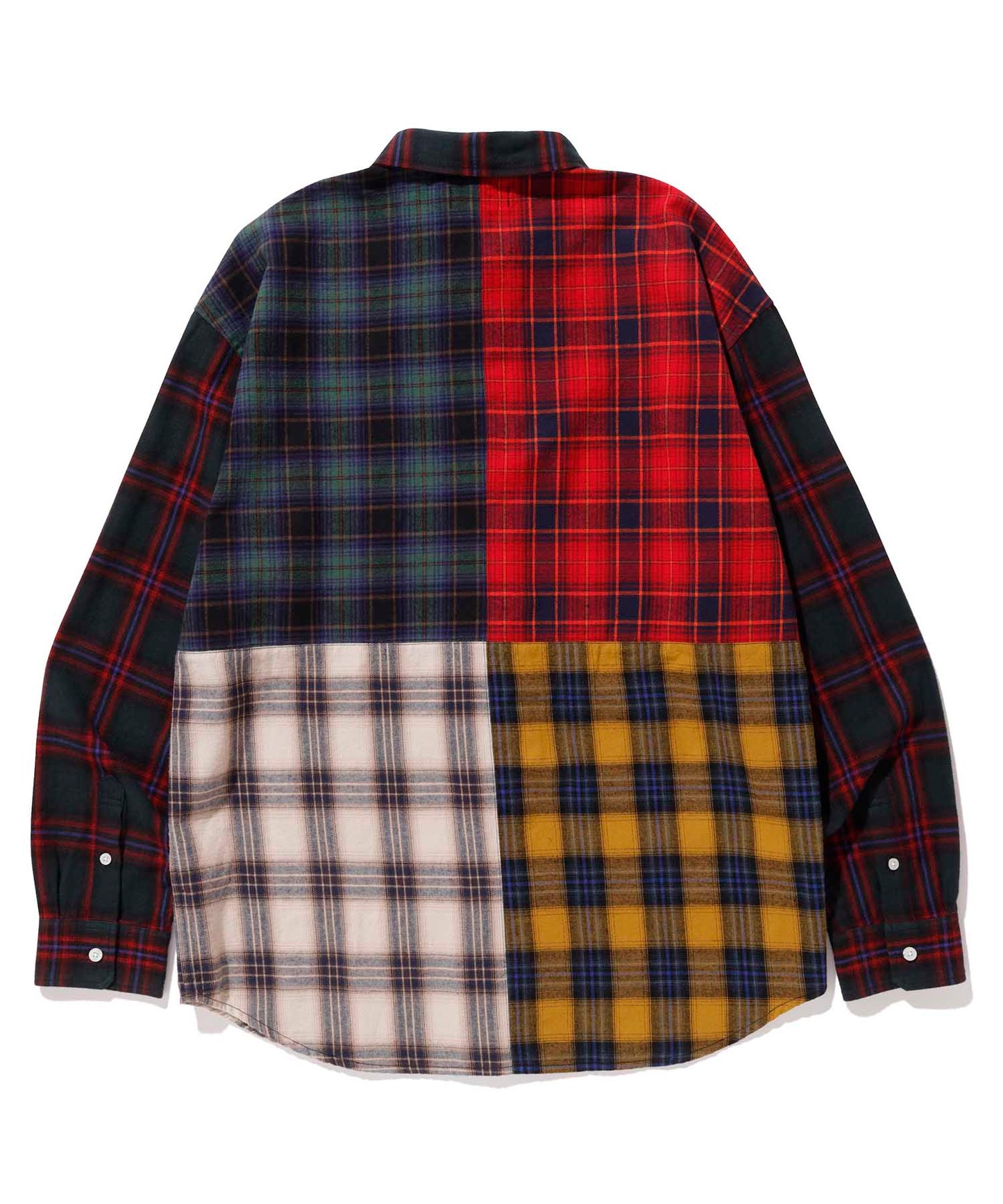 L/S PATCHWORK BUTTON UP SHIRT XLARGE