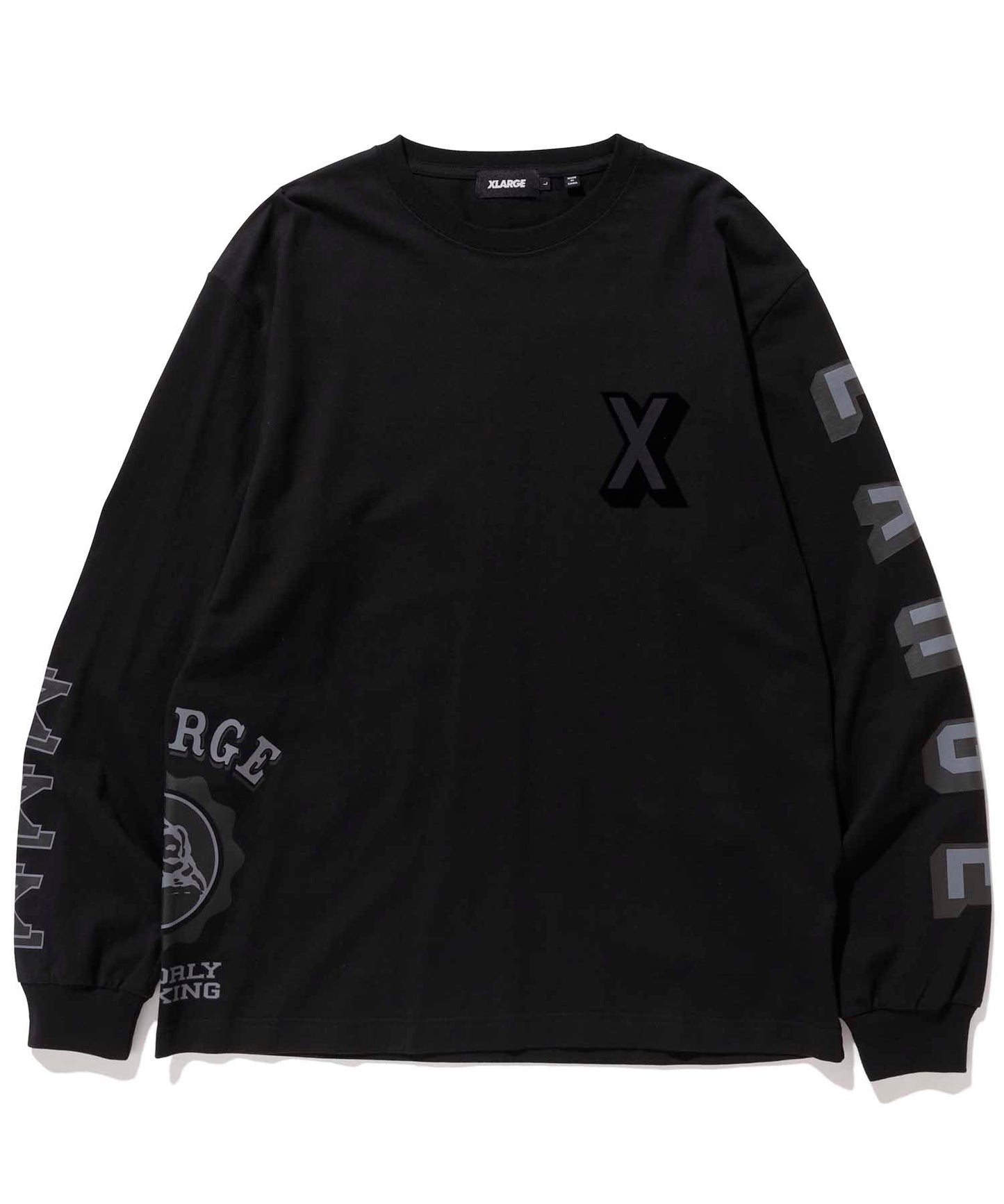 L/S TEE RAMDOM PRINT COLLEGE LOGO T-SHIRT XLARGE
