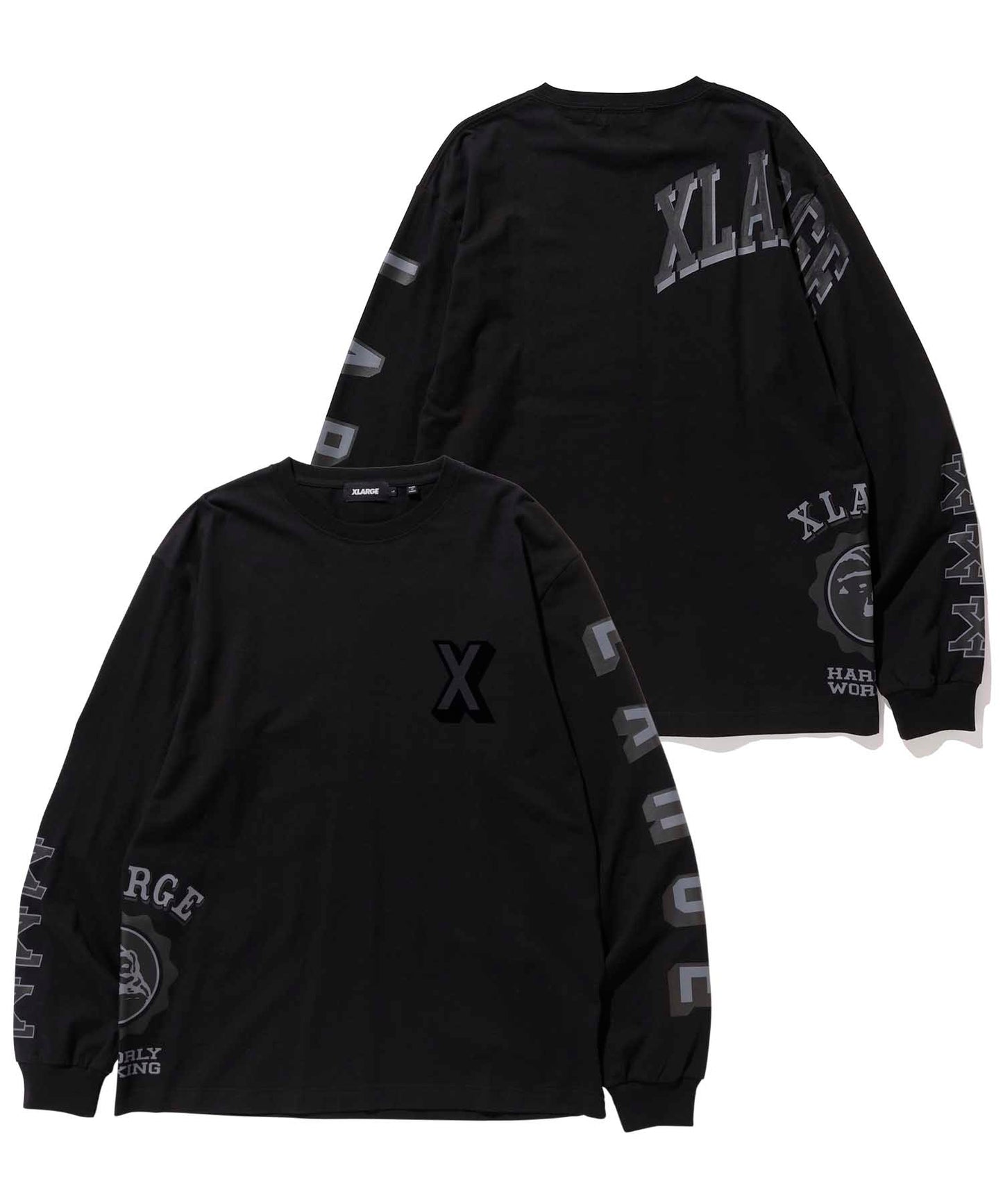 L/S TEE RAMDOM PRINT COLLEGE LOGO T-SHIRT XLARGE