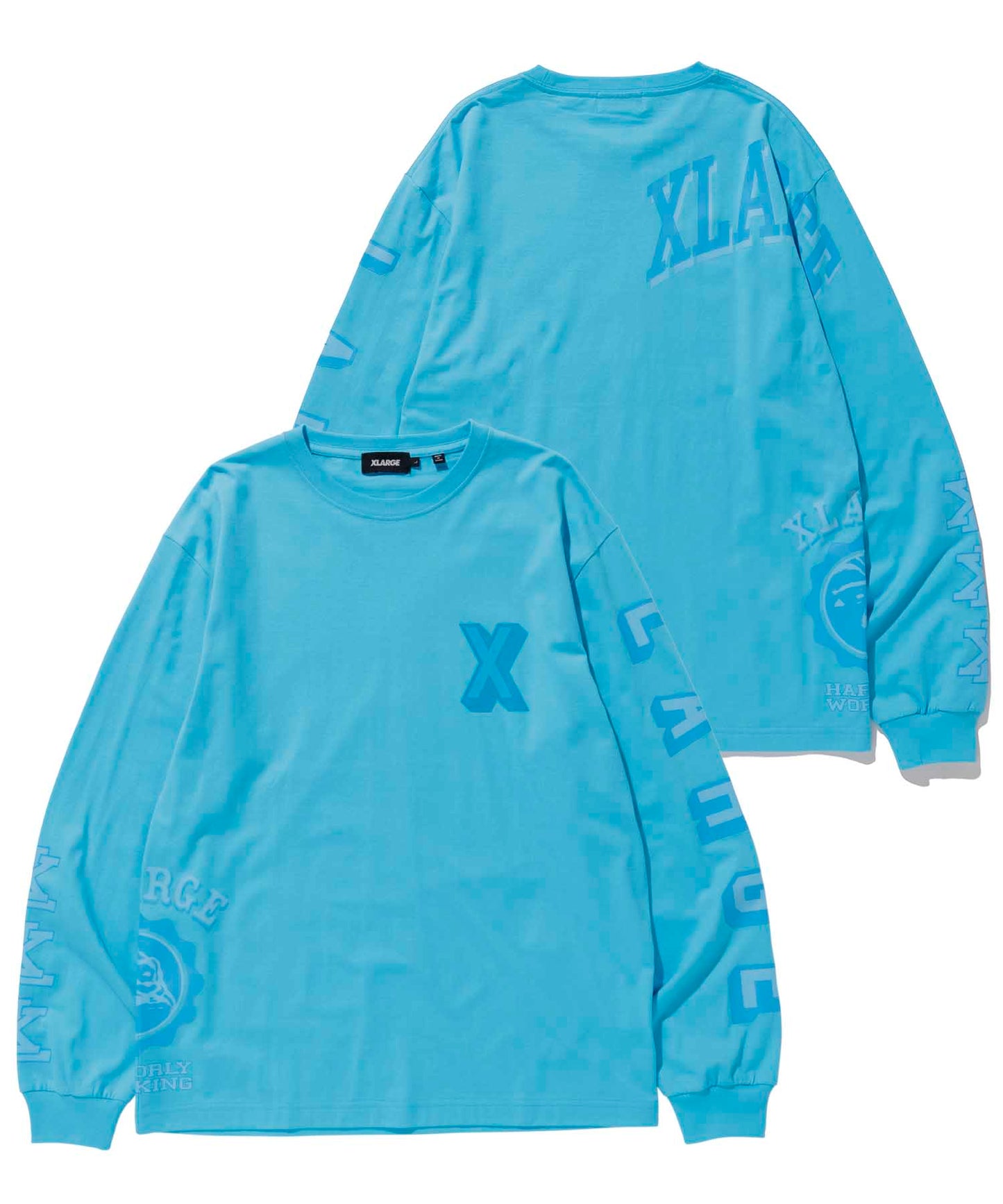 L/S TEE RAMDOM PRINT COLLEGE LOGO T-SHIRT XLARGE