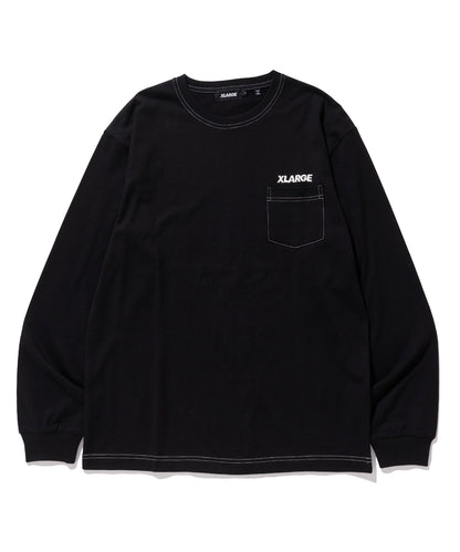 L/S POCKET TEE CONTRAST STITCH