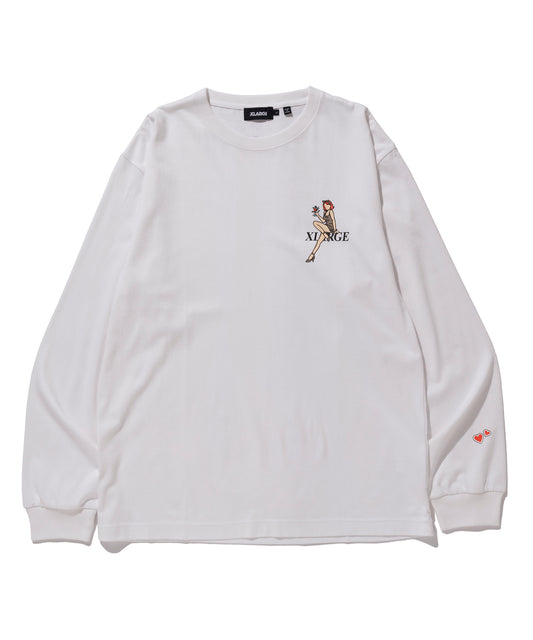 L/S TEE GIRL WITH COCKTAIL