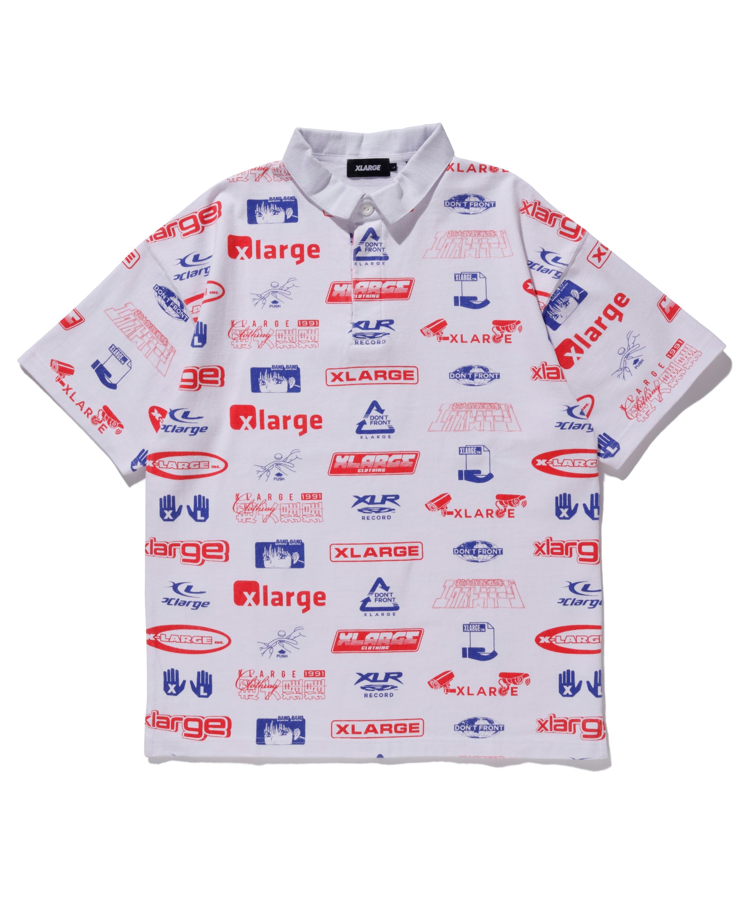 S/S ALLOVER PRINT RUGBY SHIRT KNITS XLARGE  