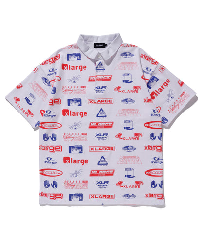 S/S ALLOVER PRINT RUGBY SHIRT KNITS XLARGE  