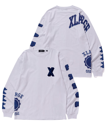 L/S TEE RAMDOM PRINT COLLEGE LOGO T-SHIRT XLARGE  