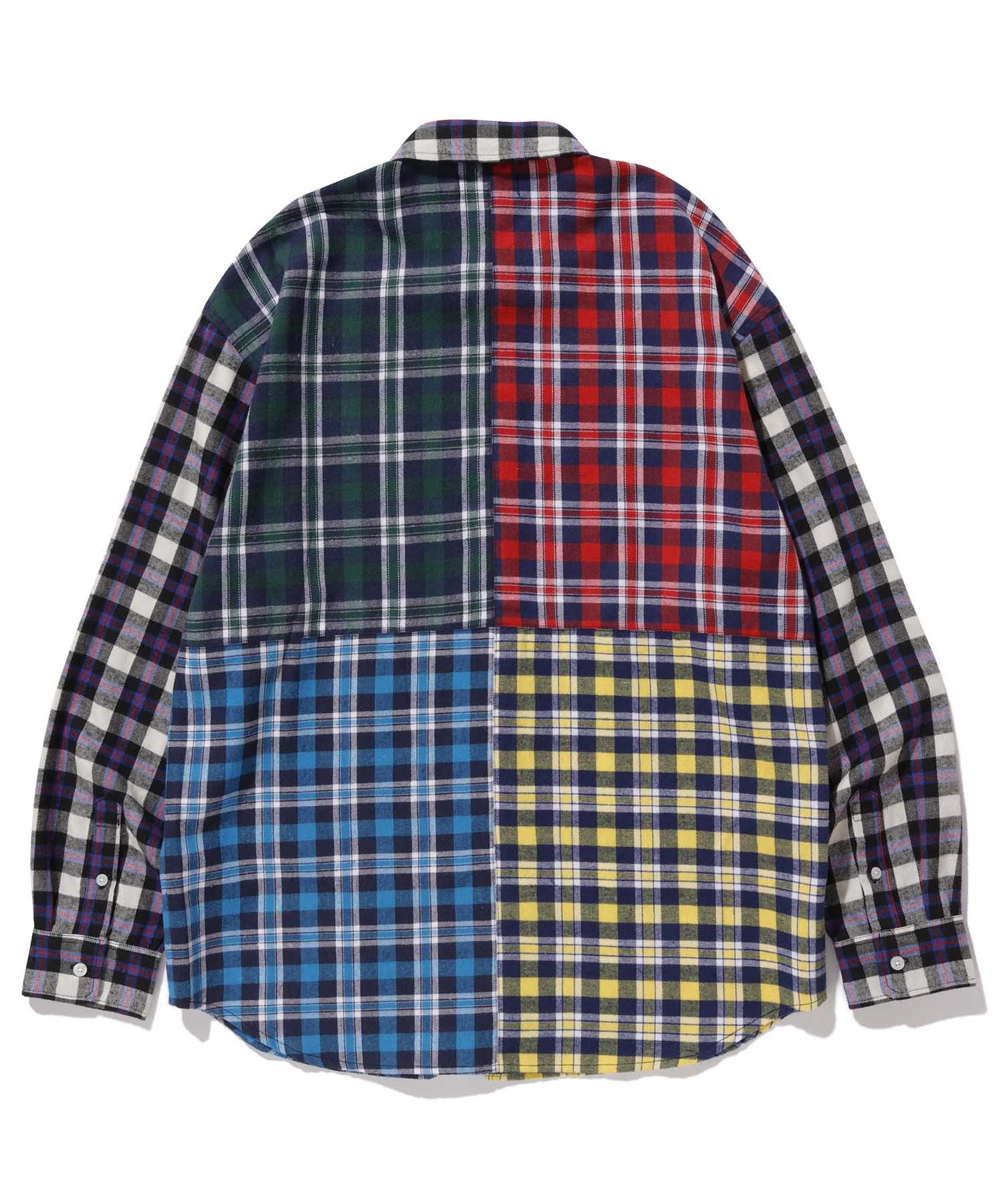 L/S PATCHWORK BUTTON UP SHIRT XLARGE  