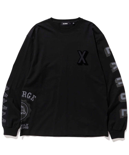 L/S TEE RAMDOM PRINT COLLEGE LOGO T-SHIRT XLARGE  