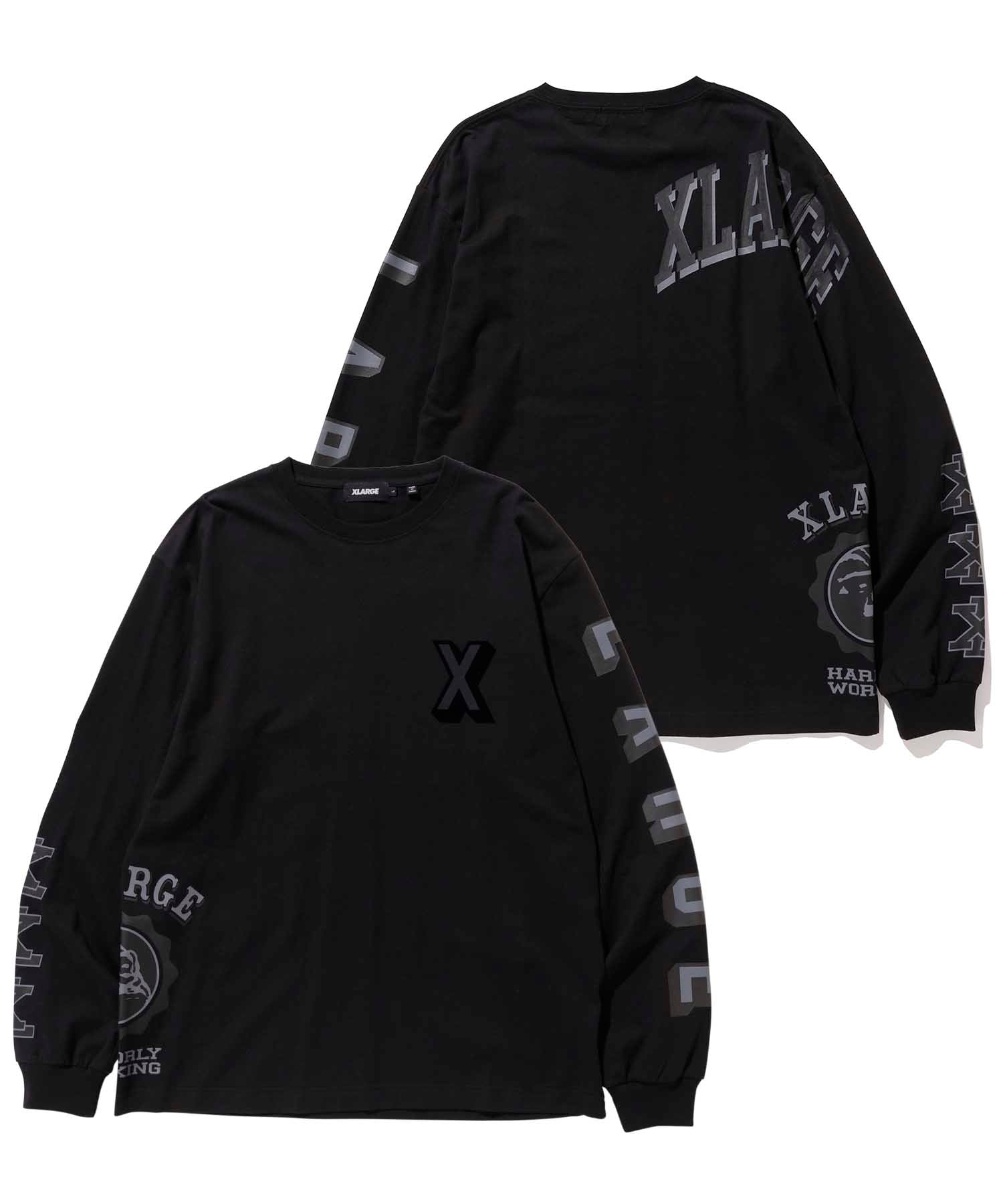 L/S TEE RAMDOM PRINT COLLEGE LOGO T-SHIRT XLARGE  