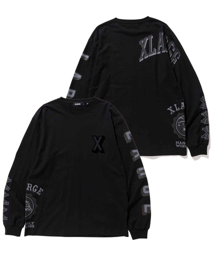 L/S TEE RAMDOM PRINT COLLEGE LOGO T-SHIRT XLARGE  