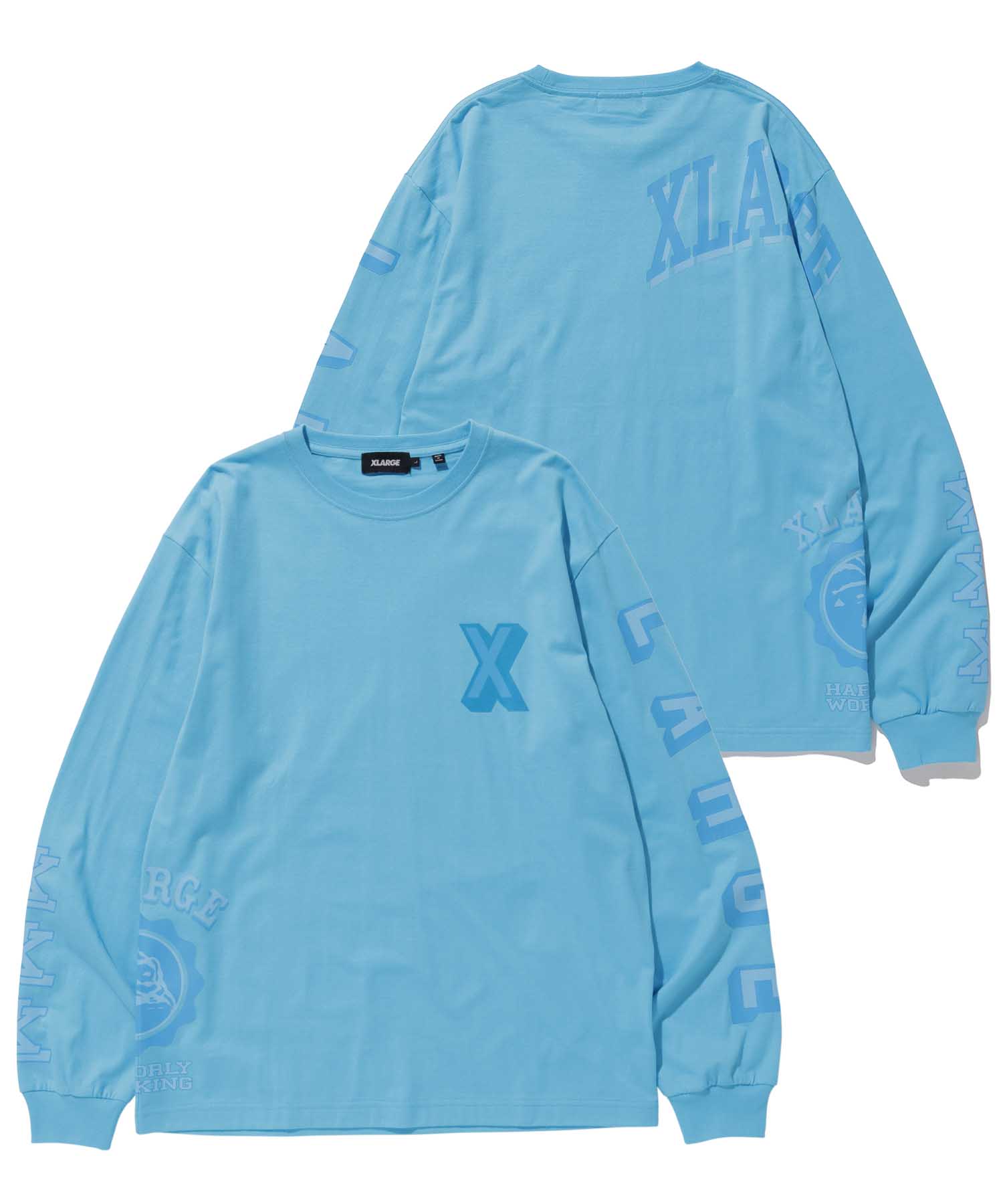 L/S TEE RAMDOM PRINT COLLEGE LOGO T-SHIRT XLARGE  
